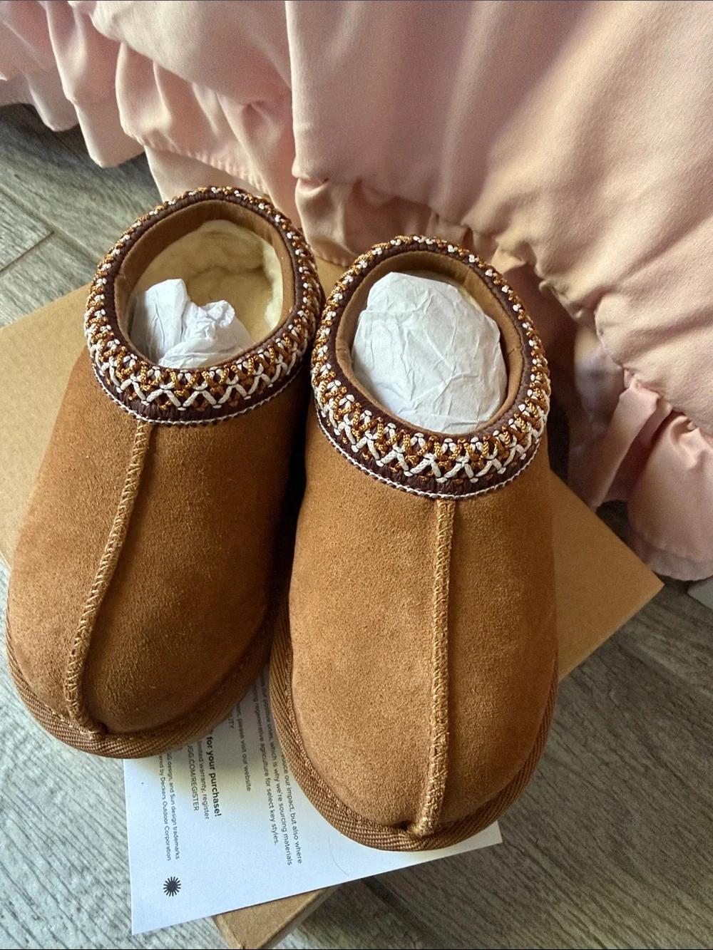 UGG Kids Chestnut Brown Suede Clog Slippers